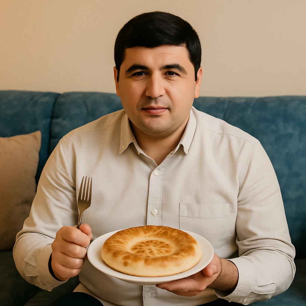 birinchidagi odamni yuziga 2 rasmdagi odamga uzidak qilib chizib bergin xuddu shunday non yen utirganini emoji