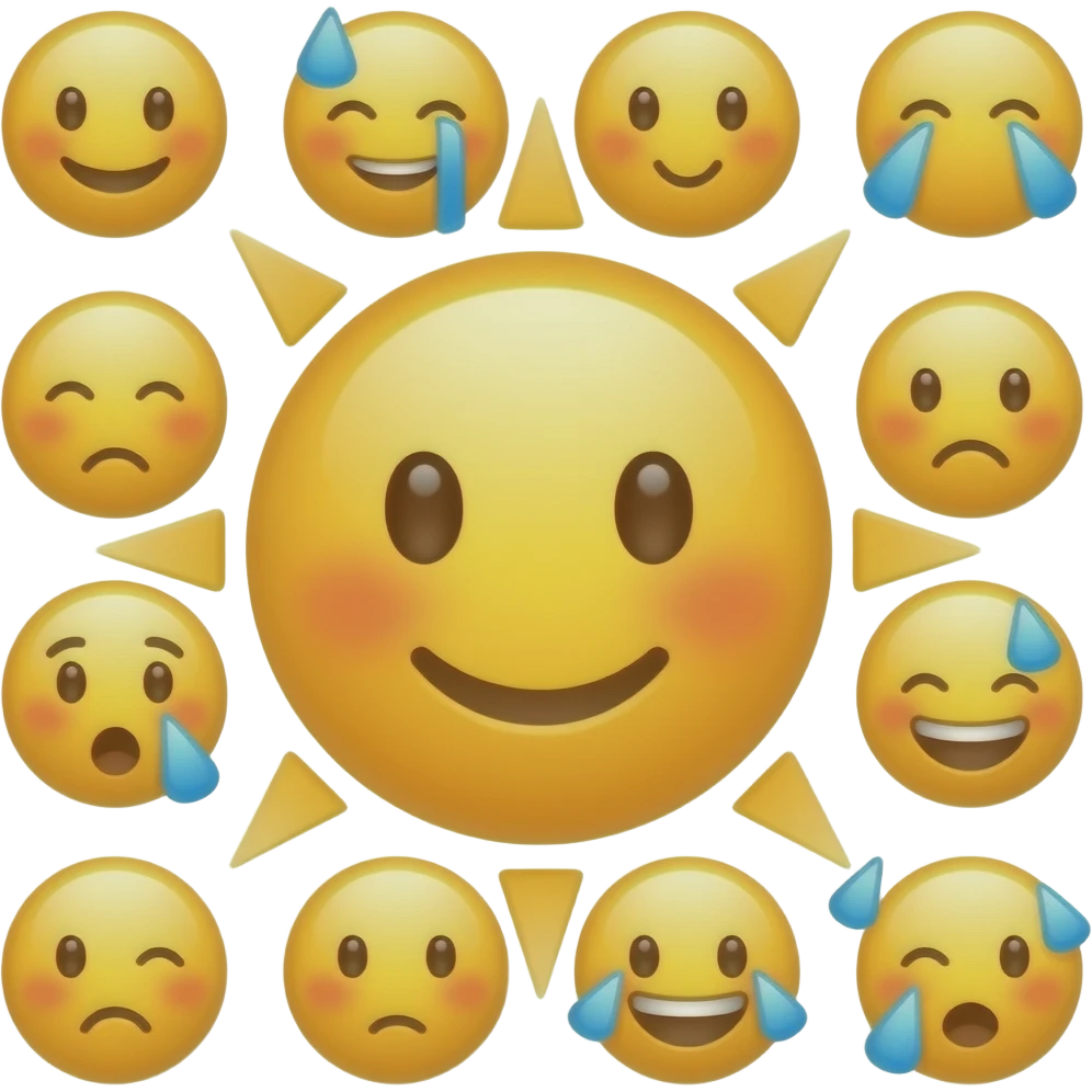 je veux des emoji soleil avec toute les emotion emoji