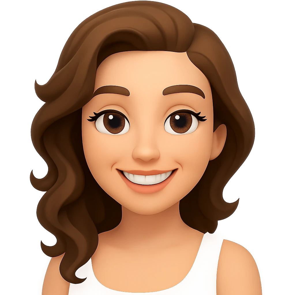 turn the second man in emoji style of the 1st image, match the facial features and match dressing style of the 2nd image, she is in whte tank top emoji