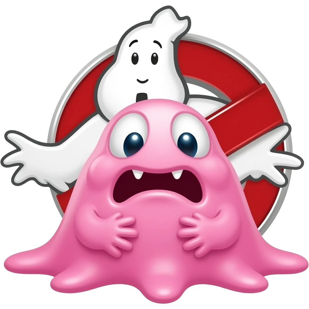 pink slimer from ghostbusters emoji