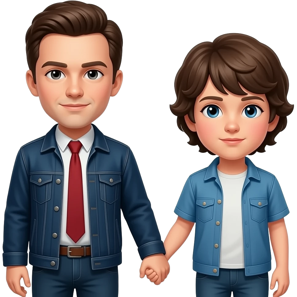 Mike wheeler from stranger things holding will byers hand emoji