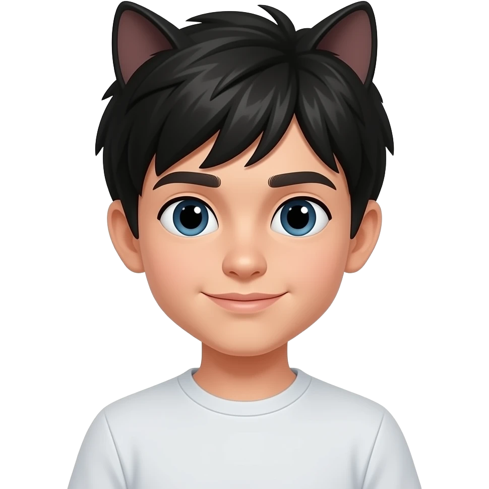 Ragazzo 13 anni con gatta nera emoji