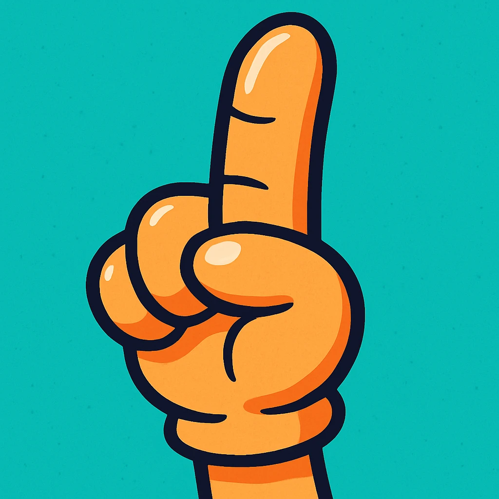 a single finger, cartoon style, vibrant colors, simple shapes emoji