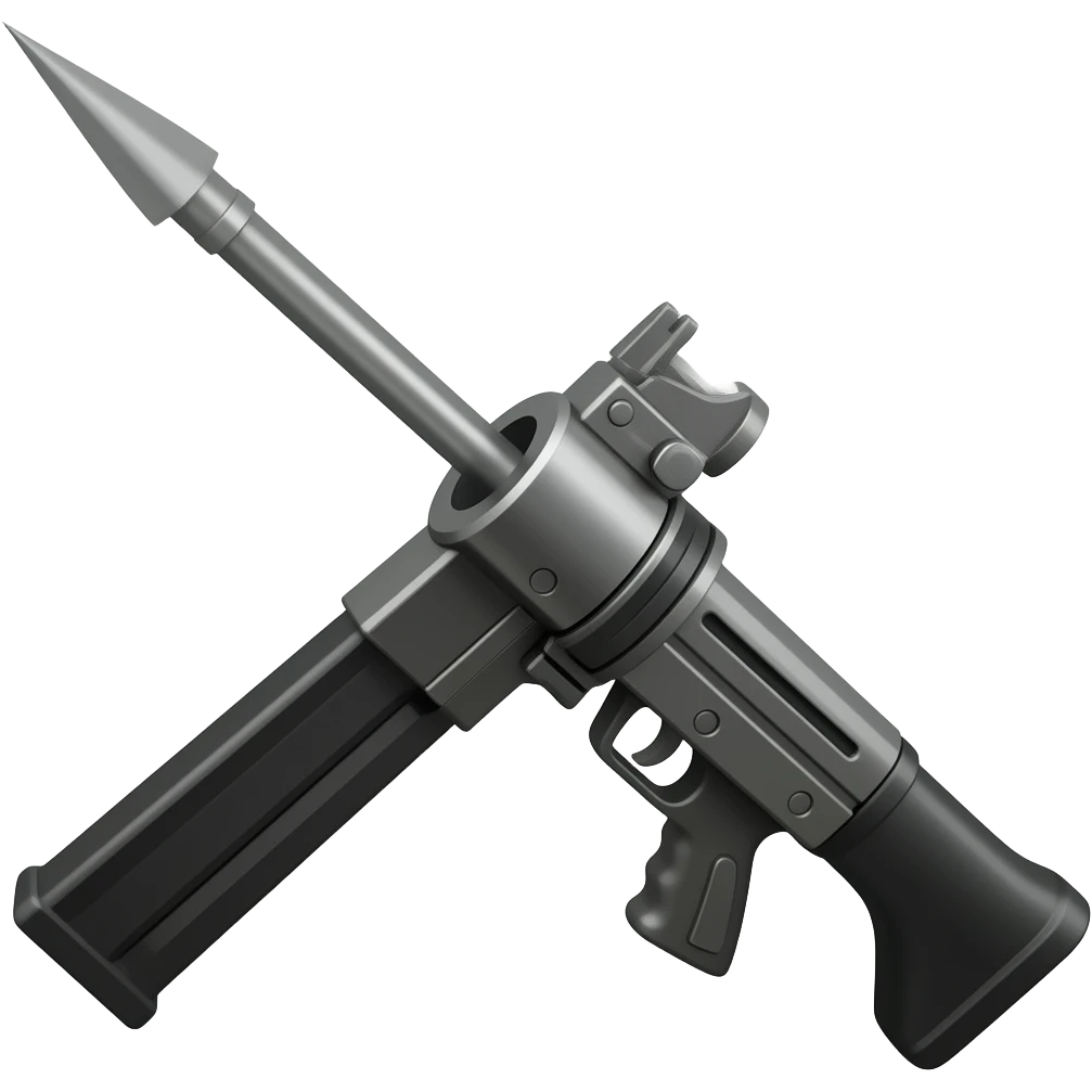 A bazooka that shoots a harpoon emoji