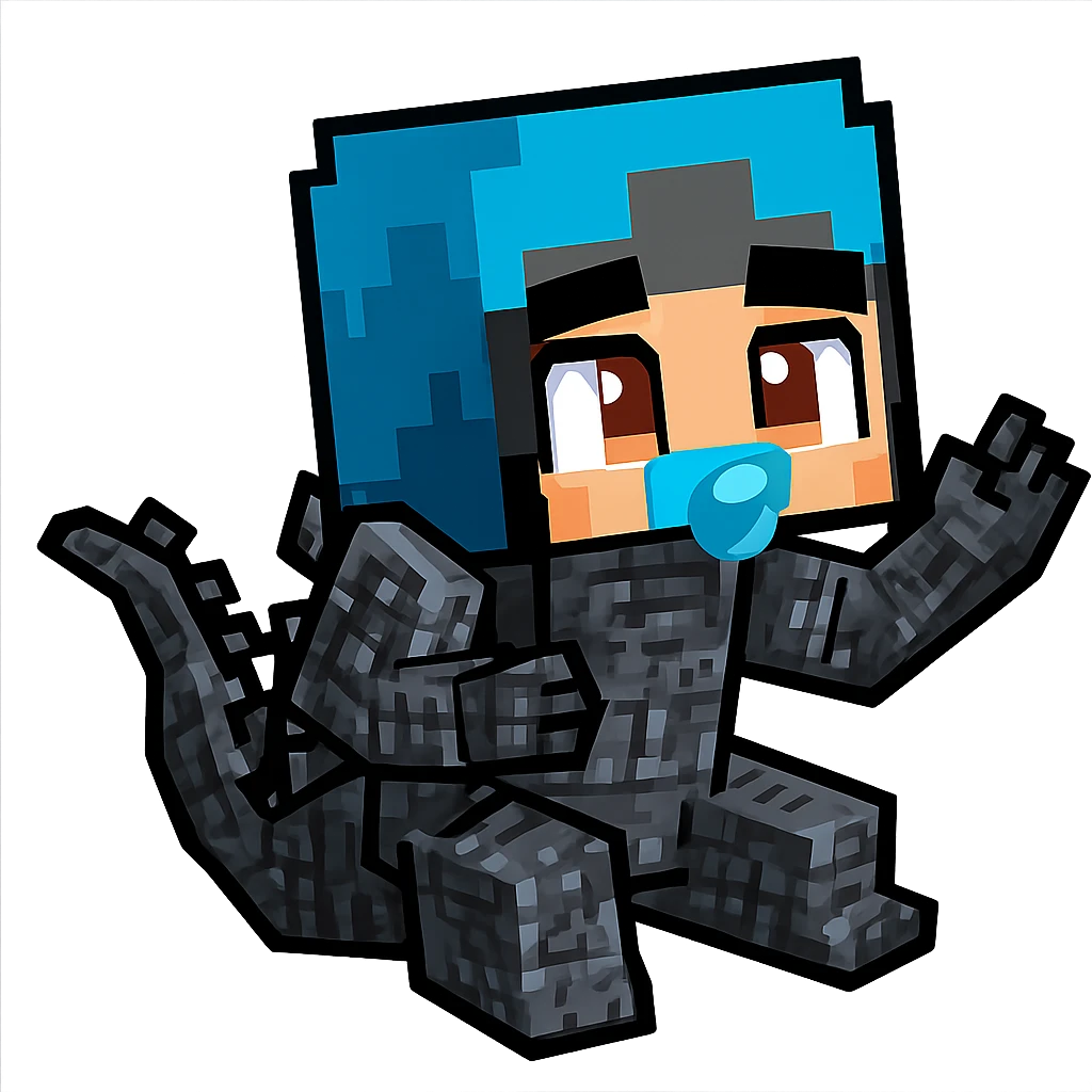 Extract and isolate the blue-armored Minecraft character from the image, preserving the original Minecraft pixel art style, colors, and transparent background. emoji