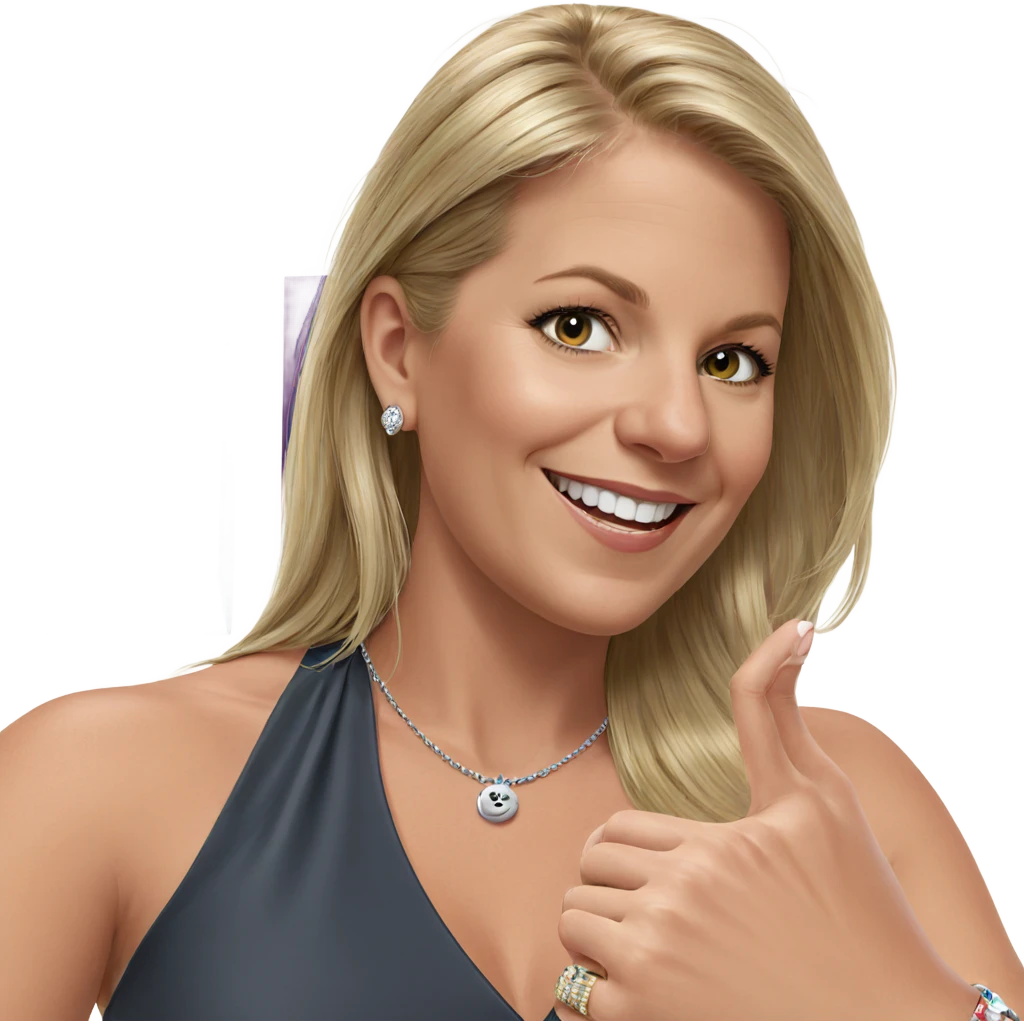 blonde girl smiling jewelry dress emoji