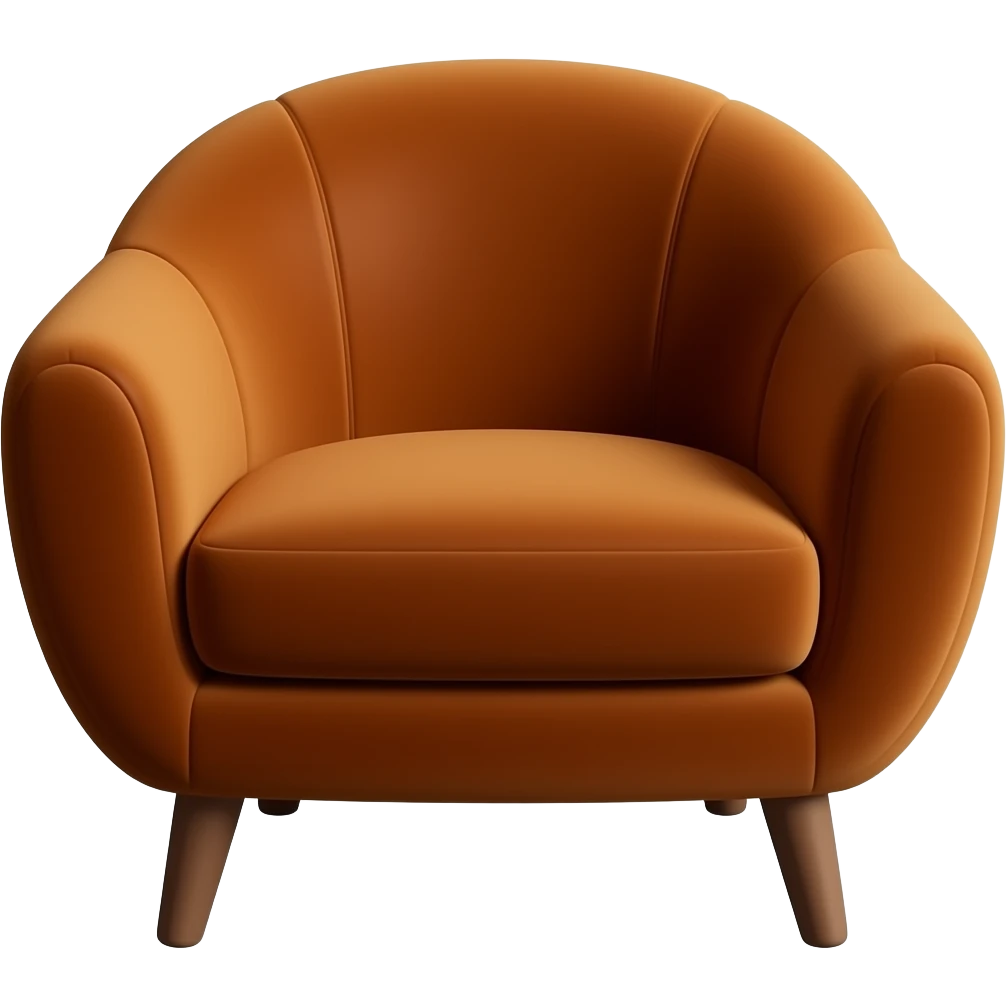 orange velvet round armchair emoji