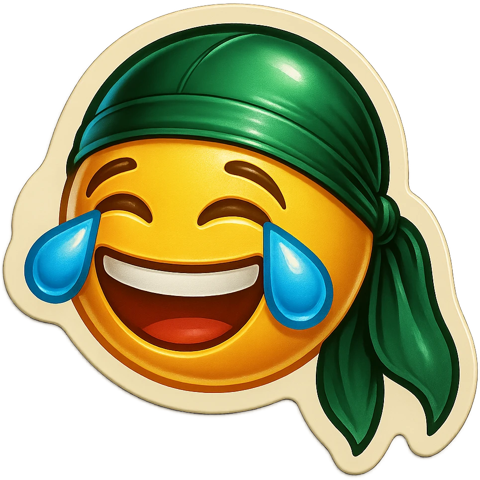 lol face laughing crying
make him smile
Change His durag To Green emoji