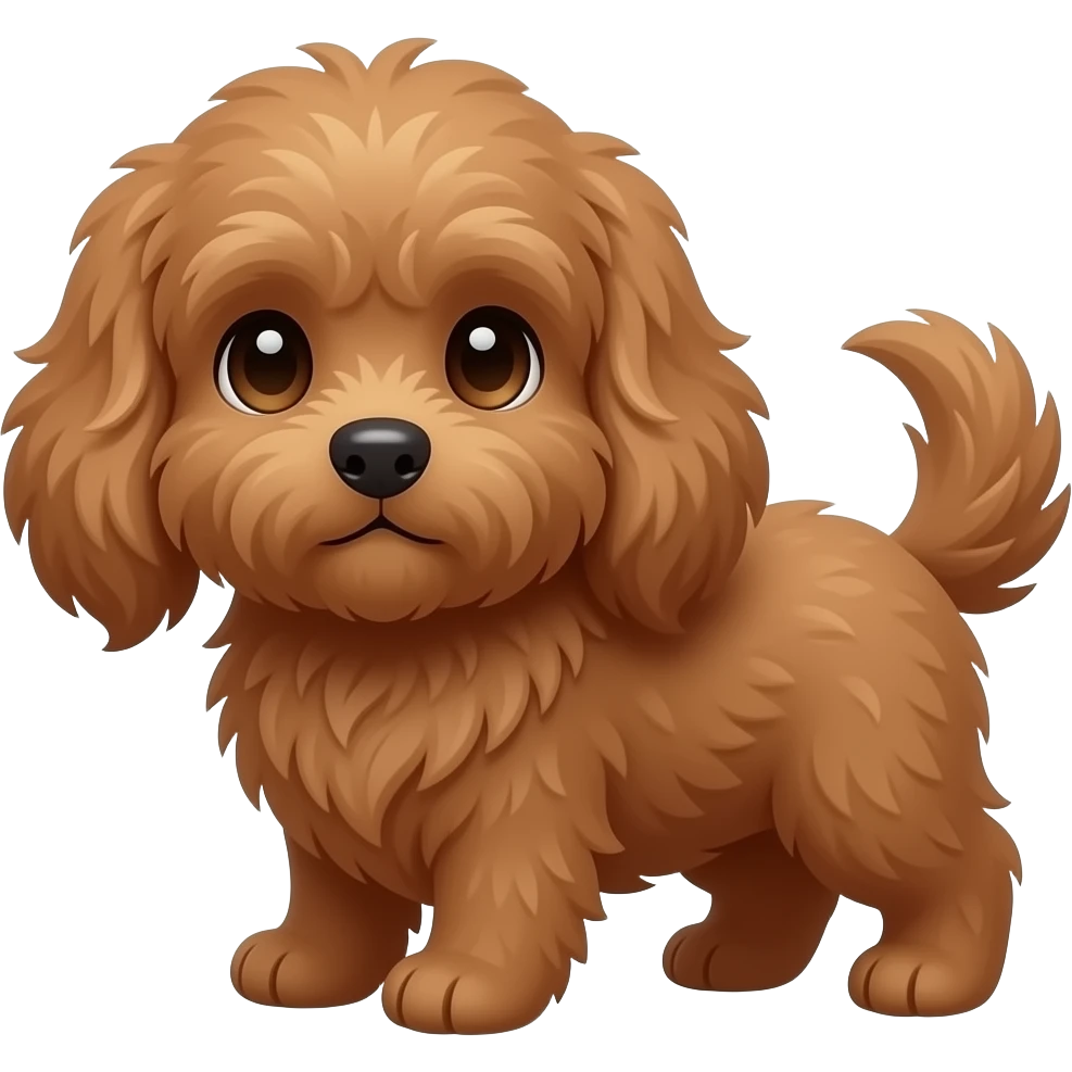 Hund süß, braunes fell, puschelig emoji