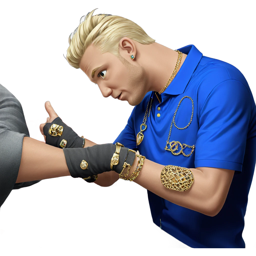 blonde boy with jewelry emoji