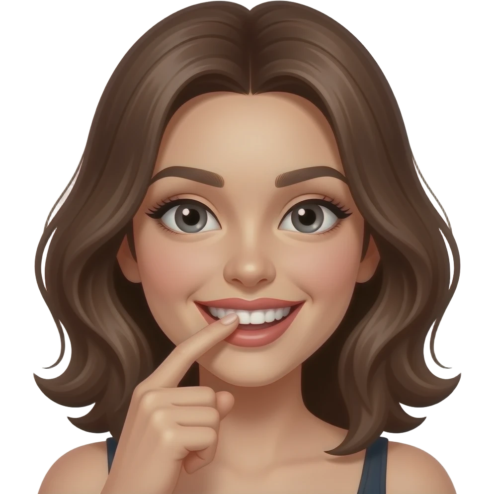 Bite lips Who smile site a finger between thé Teeth like sexy emoji