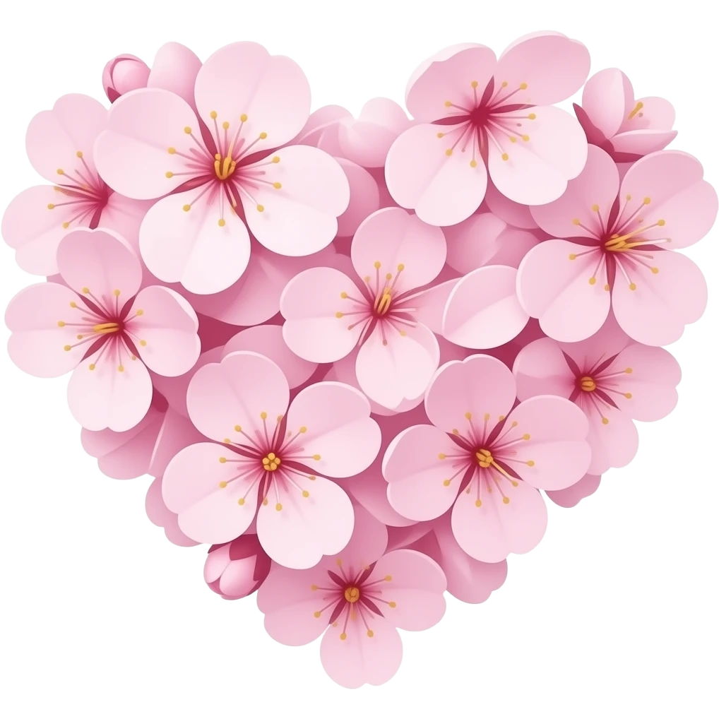 cherry blossom heart emoji