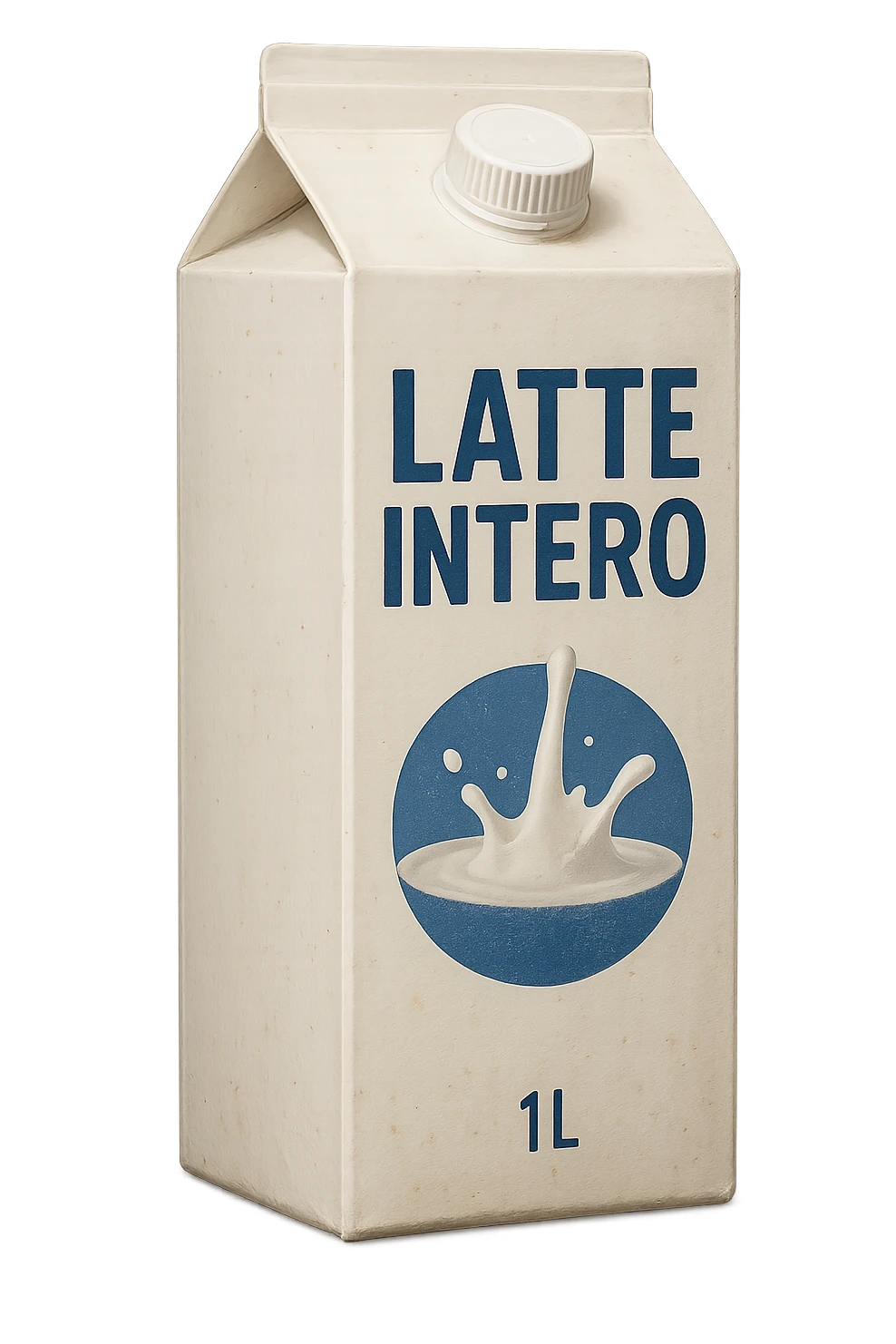 scatola di latte realistica CON LA SCRITTA "LATTE INTERO" IN ITALIANO, iperrealistico 4k emoji
