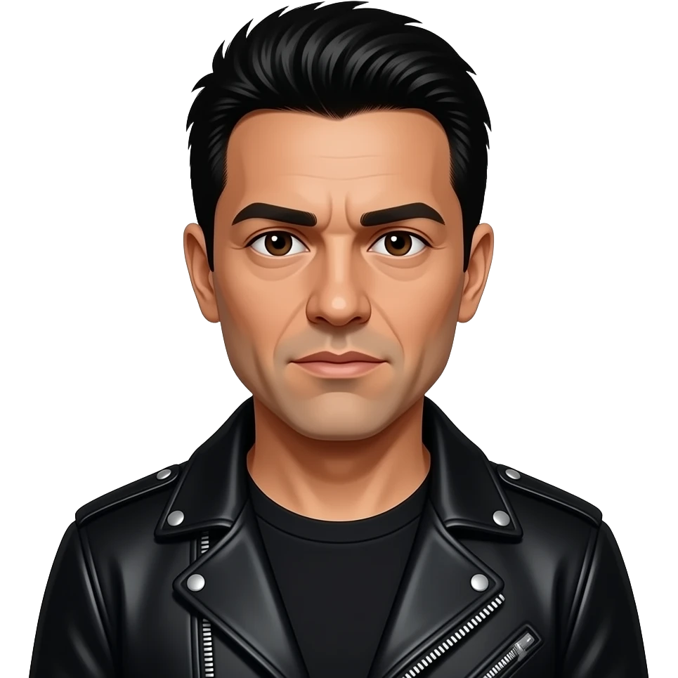 Chino Moreno with dark brown eyes, black hair, black nu-metal outfit emoji
