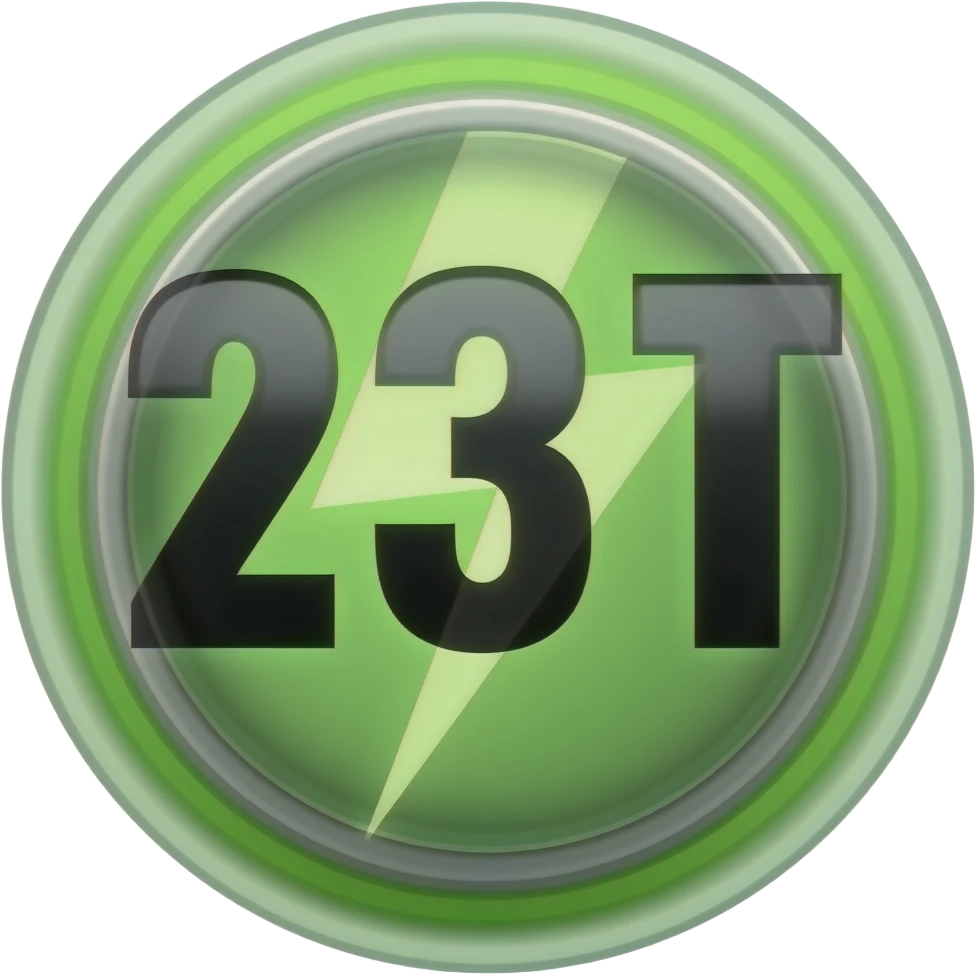 23T in neon green and black for racing numbers and lightening bolts emoji