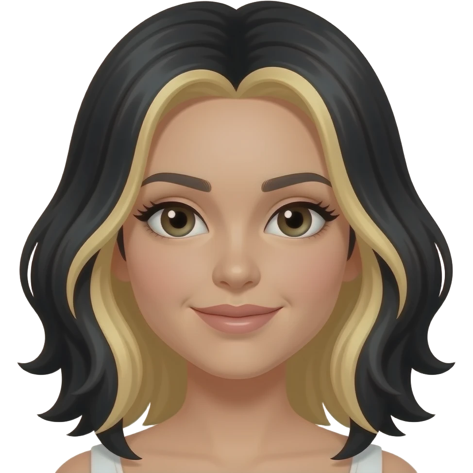 Black hair blonde highlights emoji