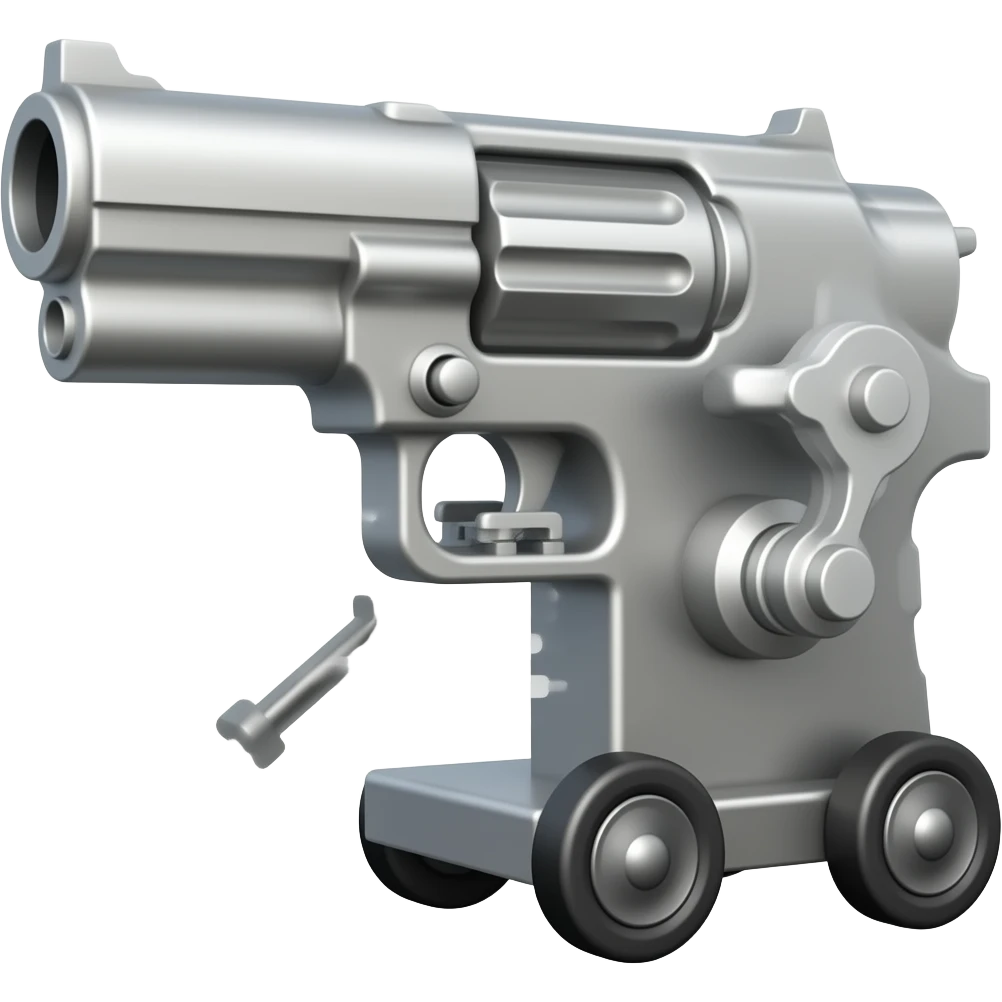 silver gun machine on wheels emoji