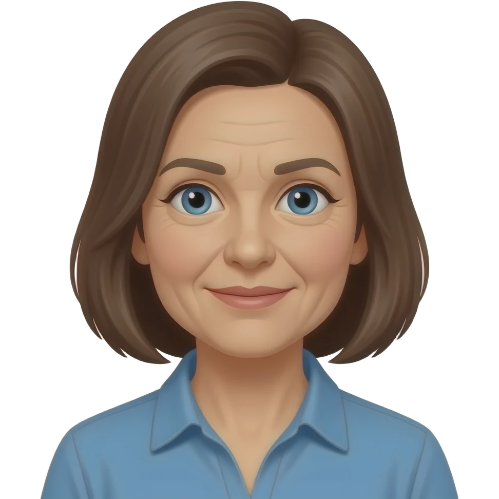 Beautiful Blue eyed thin brunette 50 years old emoji