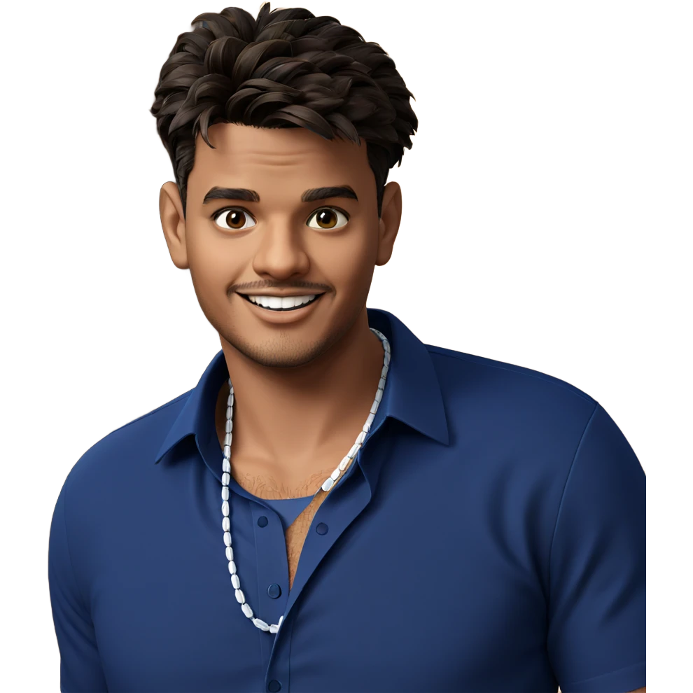 smiling male in blue shirt emoji