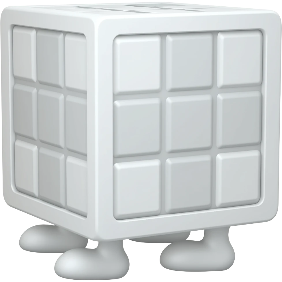 F cube with legs with no arms emoji