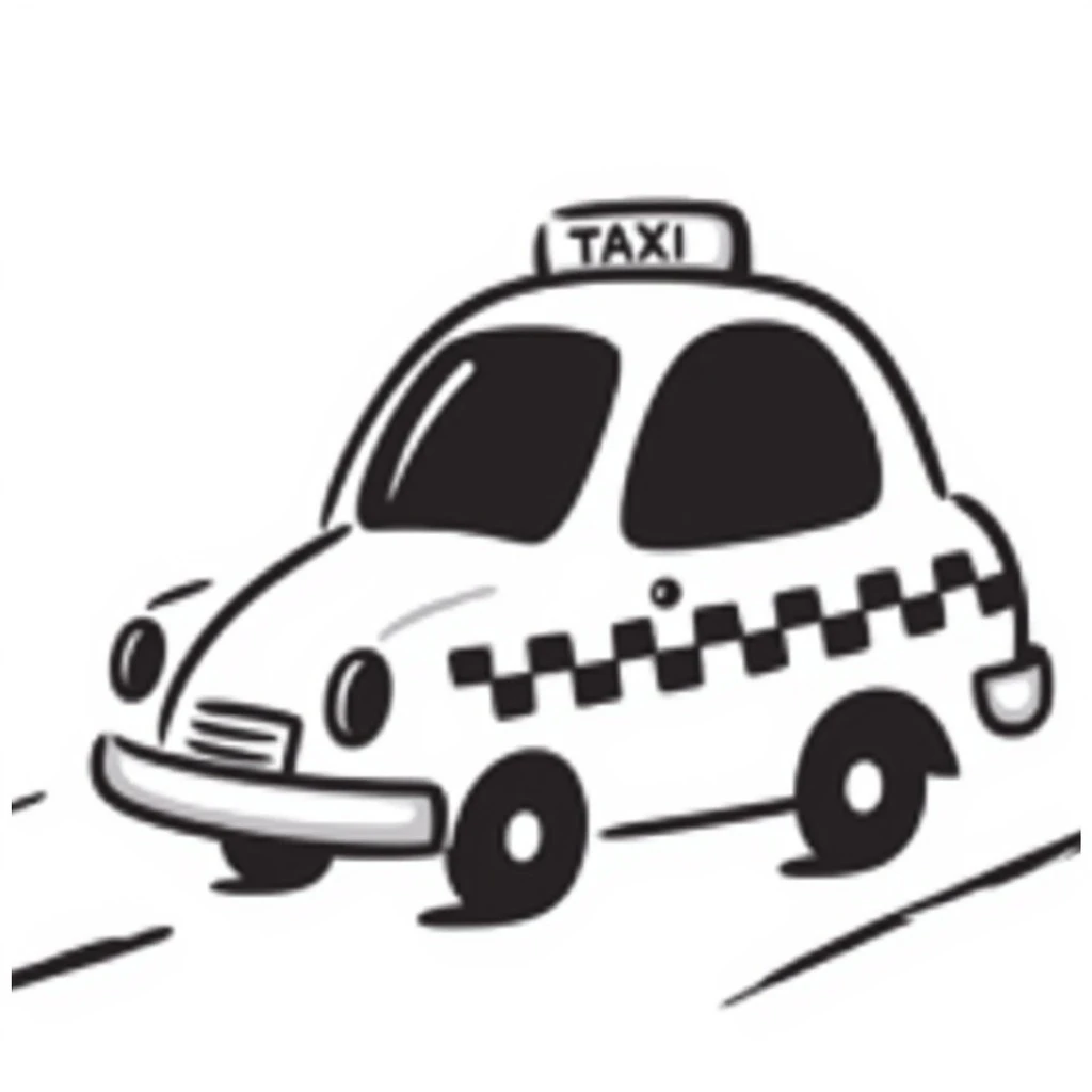 hand-drawn doodle style taxi emoji