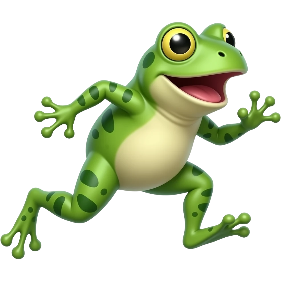 Frog jumping away emoji