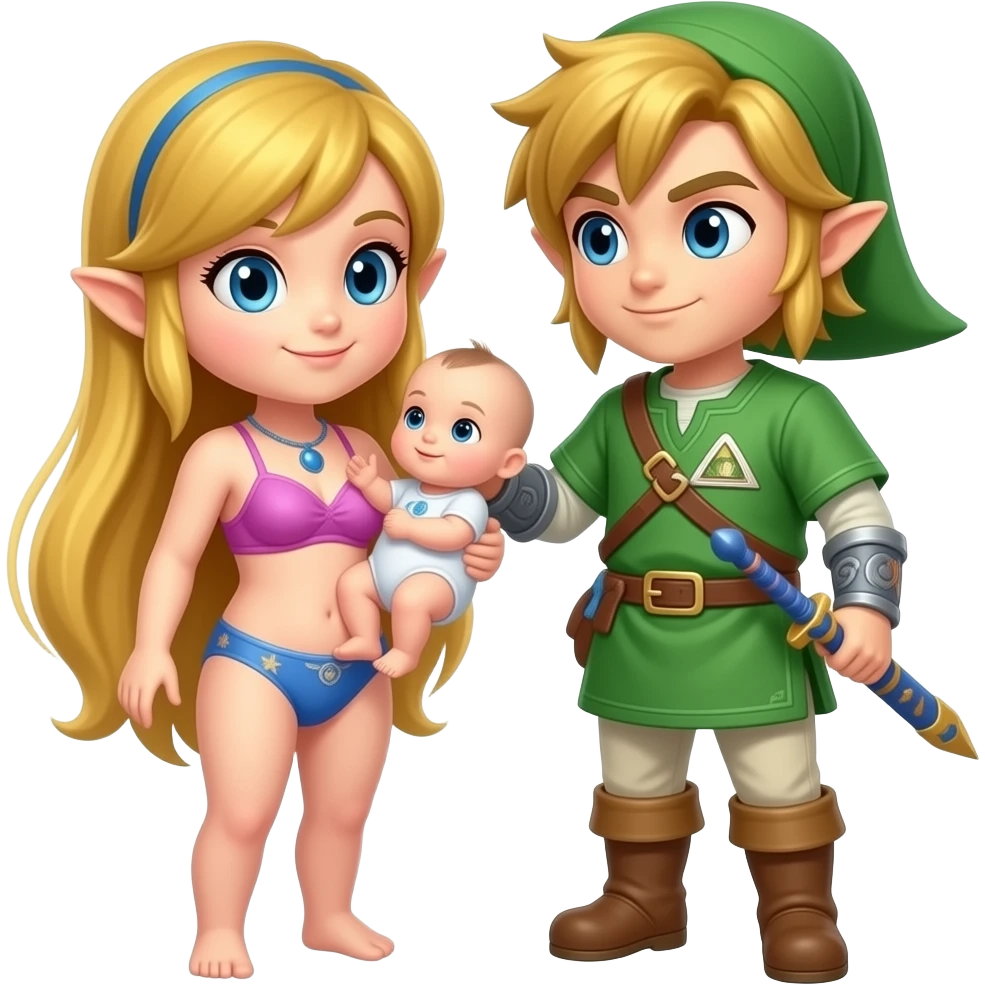 Zelda toute nue avec link lui aussi nue il font un bébé il ne l'ont pas encore mais sot entraîne de se reproduire emoji