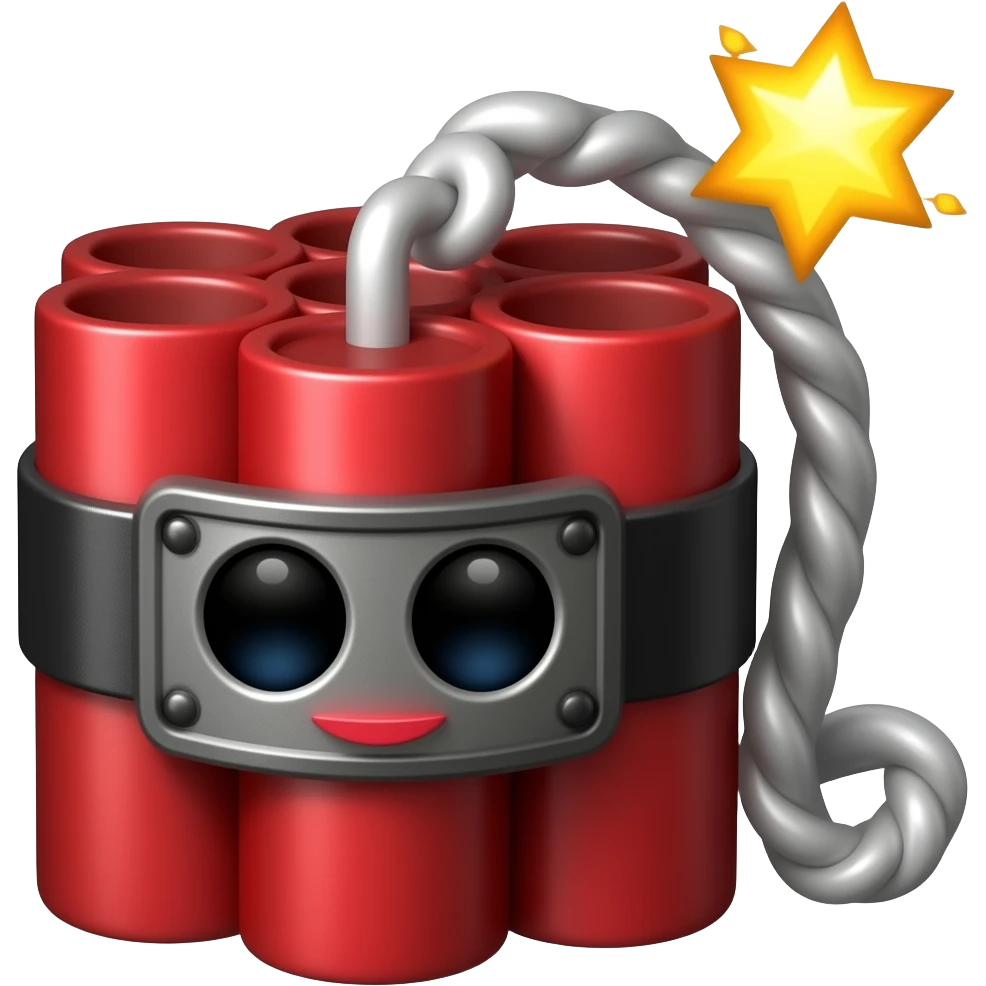 cute red tnt with detonator emoji