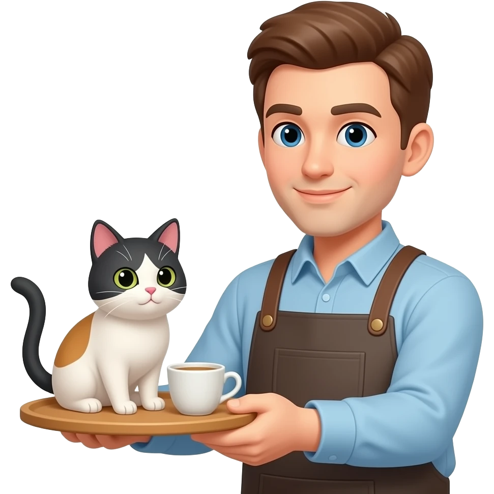 to serve in a cat cafe emoji