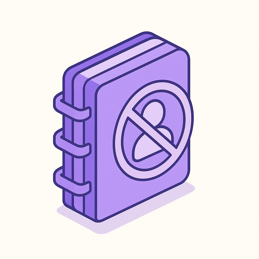 "No contacts", no text, with the colors: Primary Purple:  #8B5CF6
  Light Purple:    #A78BFA emoji