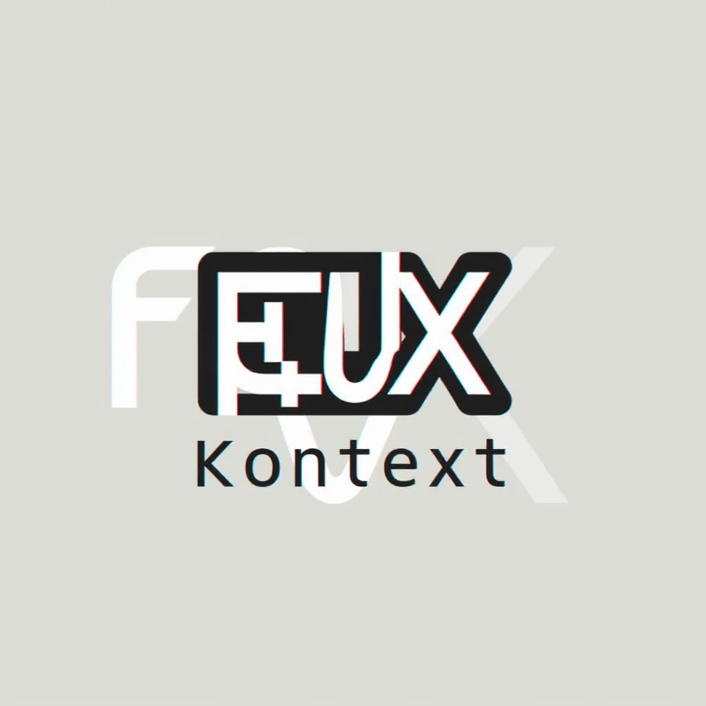make a image with logo of  text "FLUX Kontext" emoji