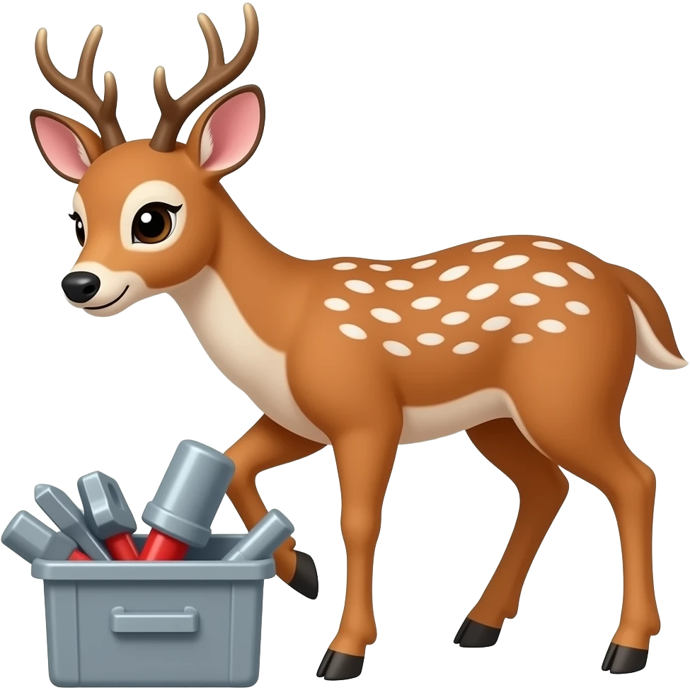 pretty deer who works very hard emoji