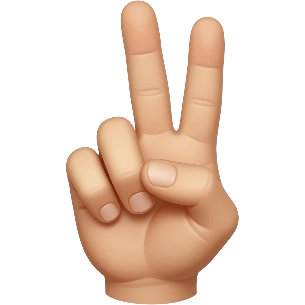 Mano mostrando los dos dedos del centro emoji