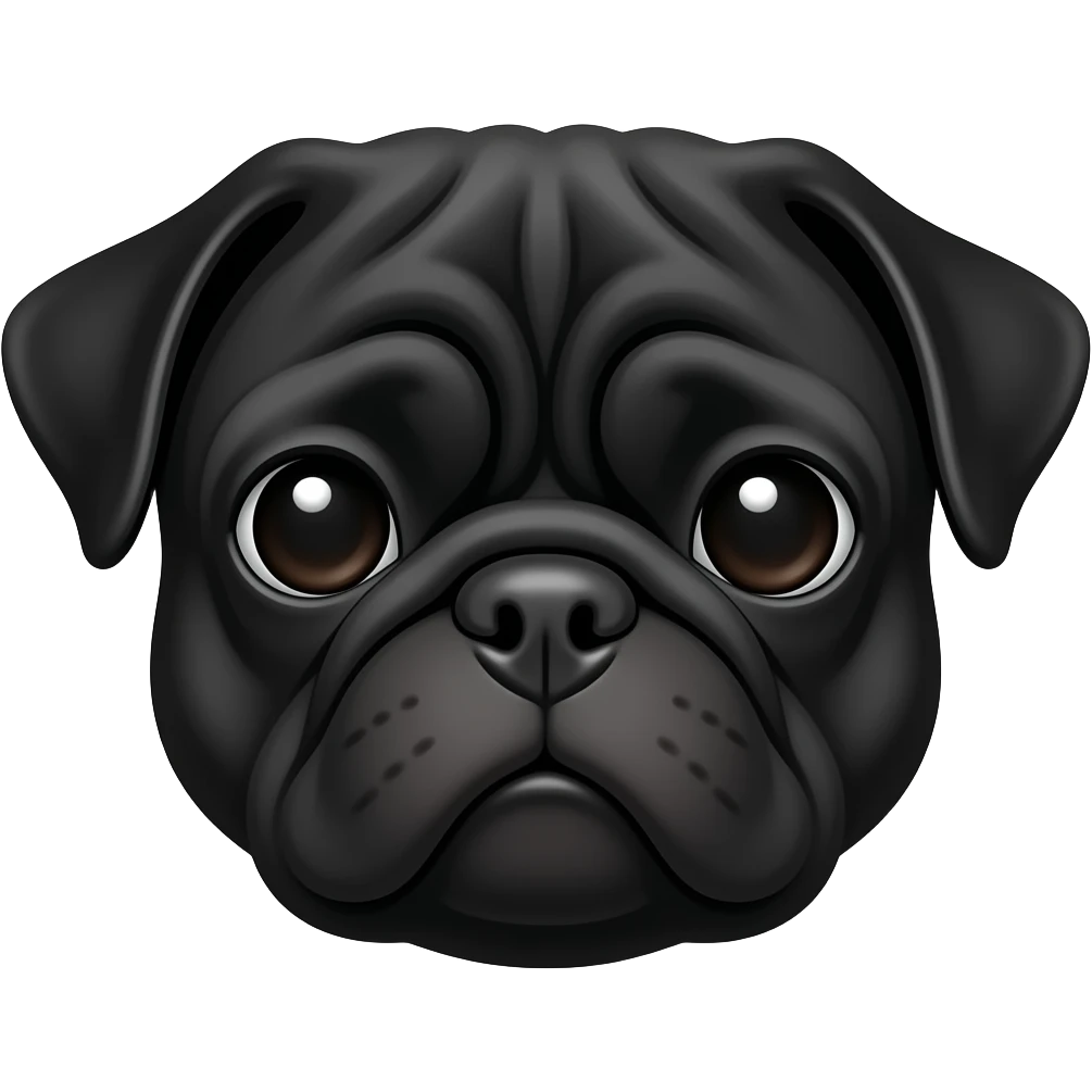 black pug face emoji