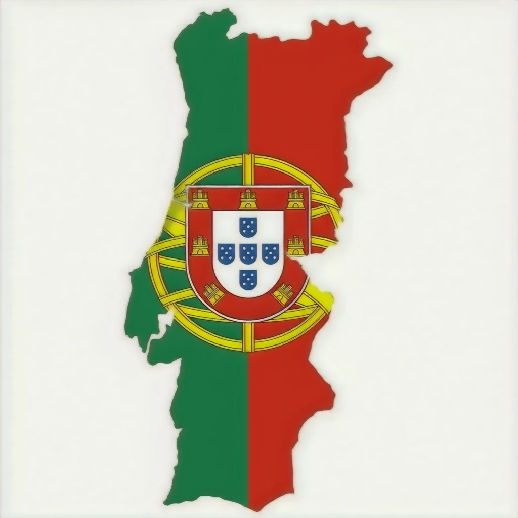 map of Portugal in the colors of the Portuguese flag emoji