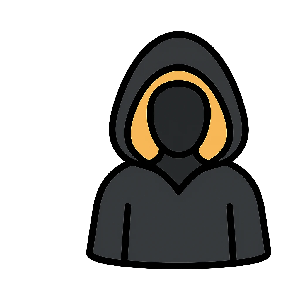 color outline icon style shadowy figure in a black robe emoji