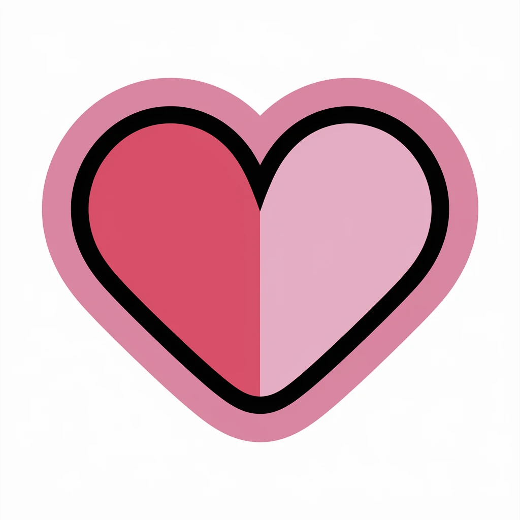 heart with a velvet matte border emoji