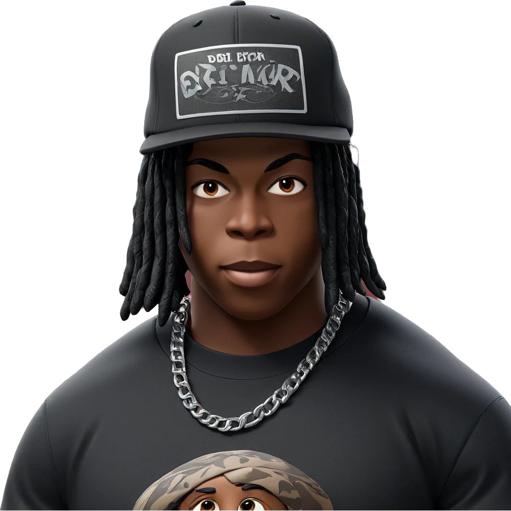 dark-skinned boy in black cap emoji