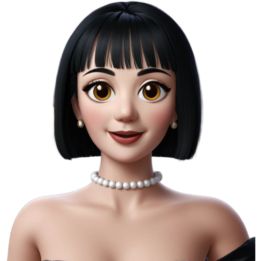 smiling girl in elegant dress emoji