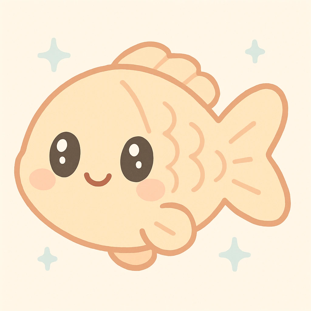 kawaii taiyaki with big eyes emoji