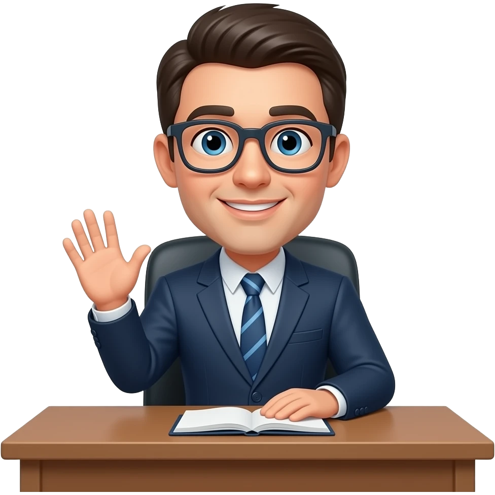 the teacher is behind the desk emoji