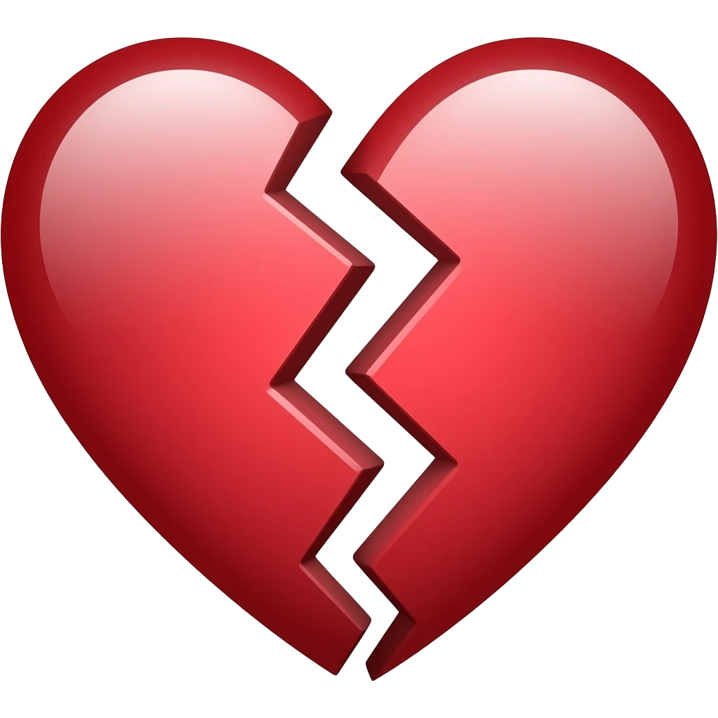 genera un icono de corazón roto emoji