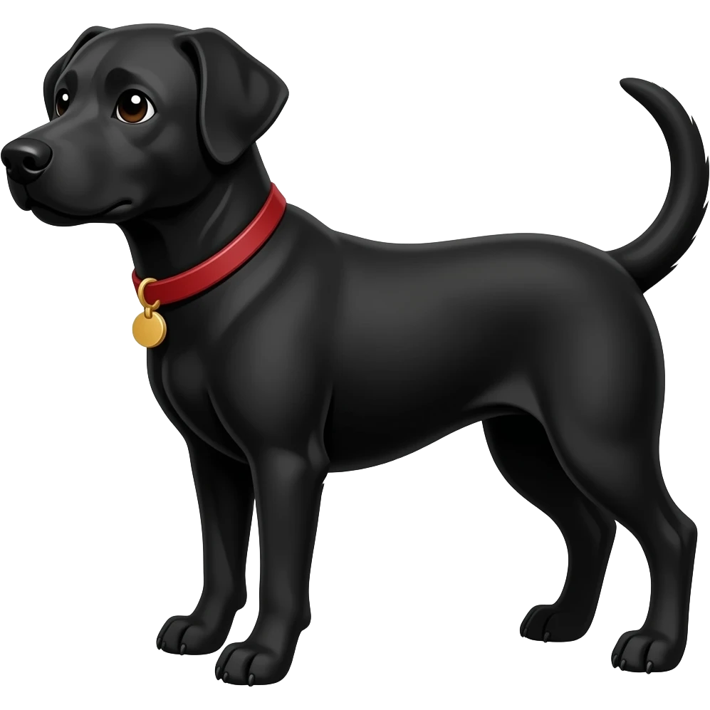 Full Black dog emoji emoji