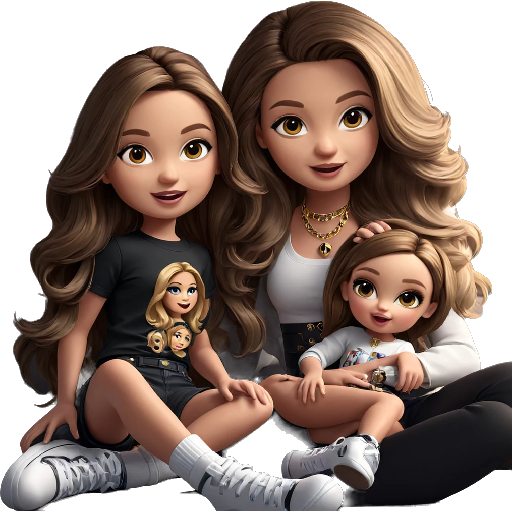 girls in stylish outfits indoors emoji