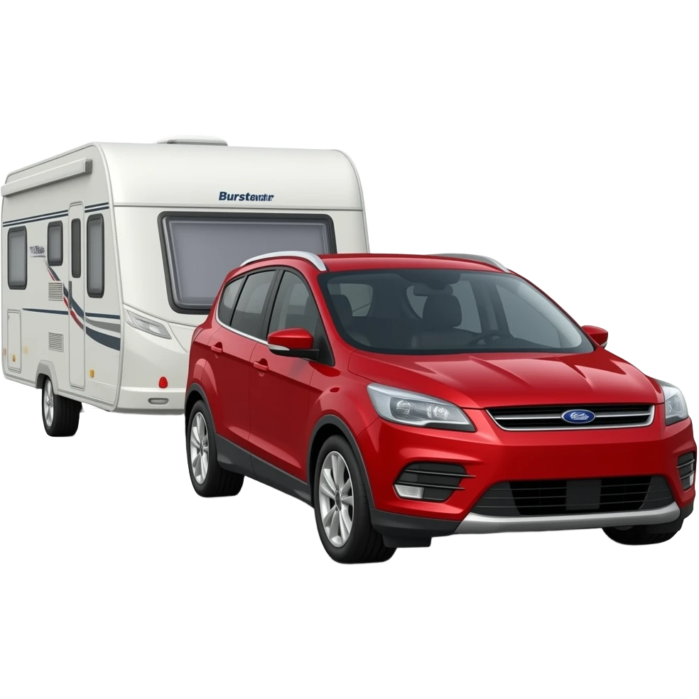 Ford Kuga MK II towing a Burstner caravan emoji