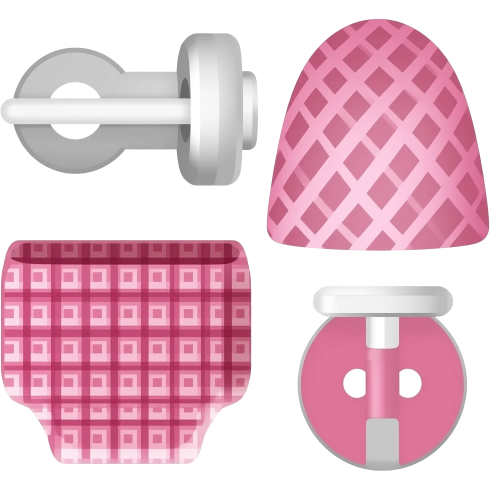 Elementos de costura en rosa estilo al iPhone emoji