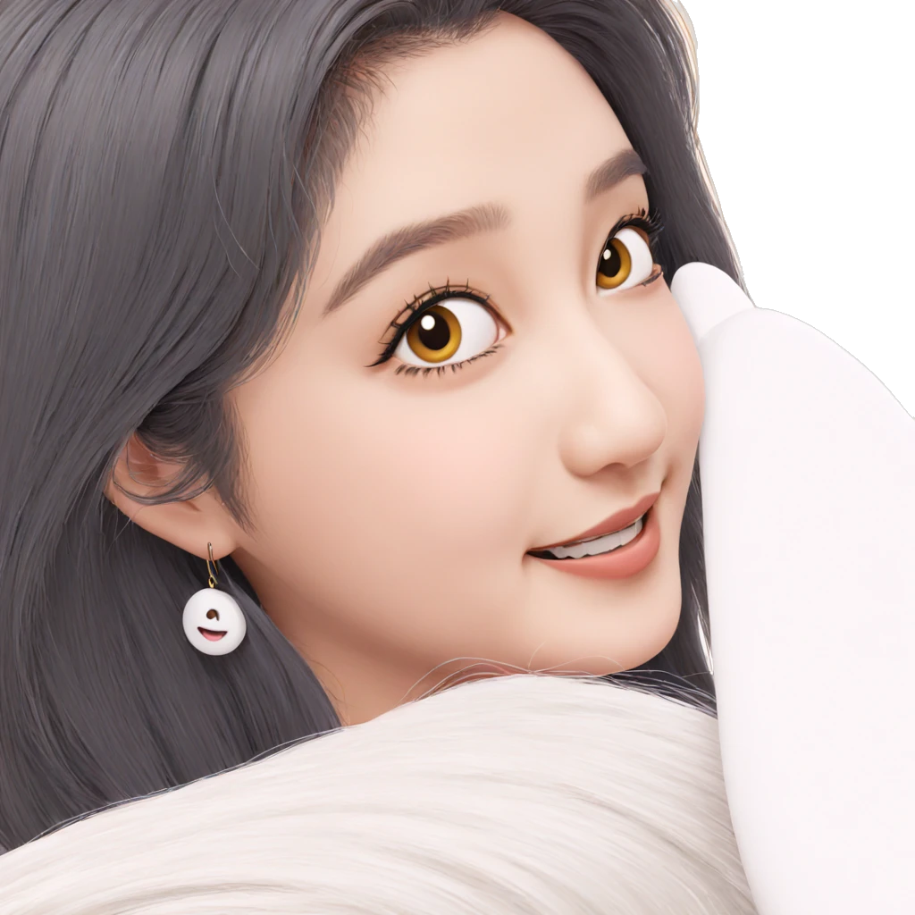 smiling girl with long hair emoji