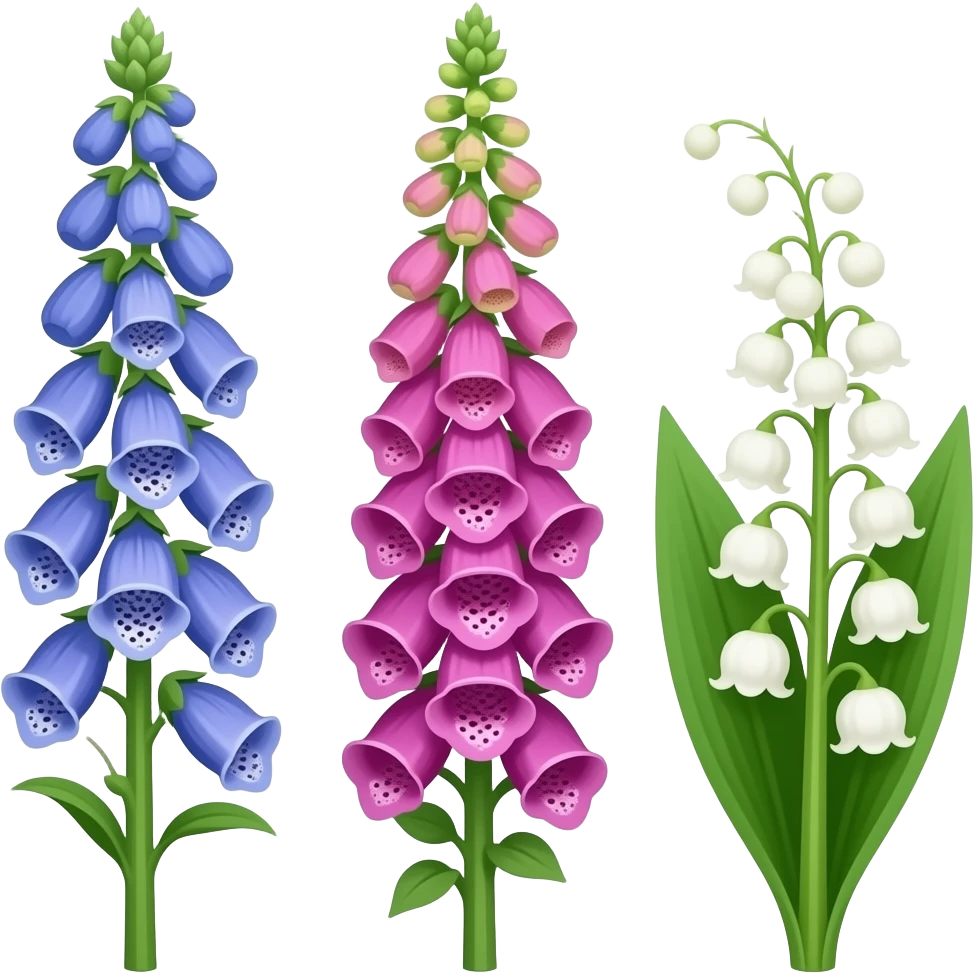 Bluebell foxglove lily of the valley emoji