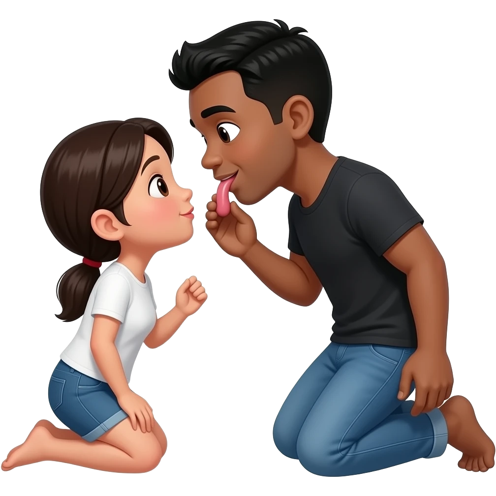 Pinay girl kneeling before a black guy sucking his penis emoji