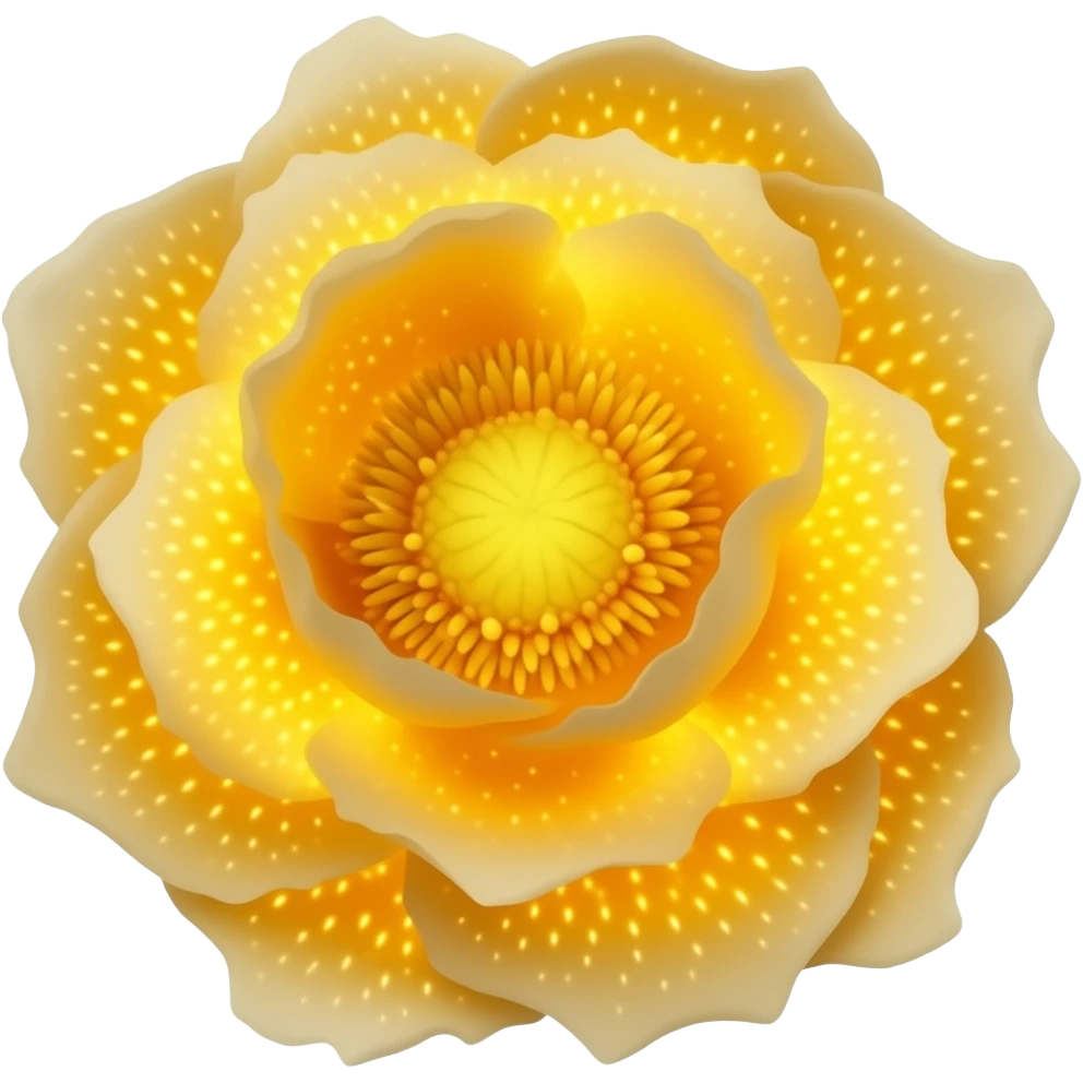 bioluminescent, high detailed golden bloom emoji